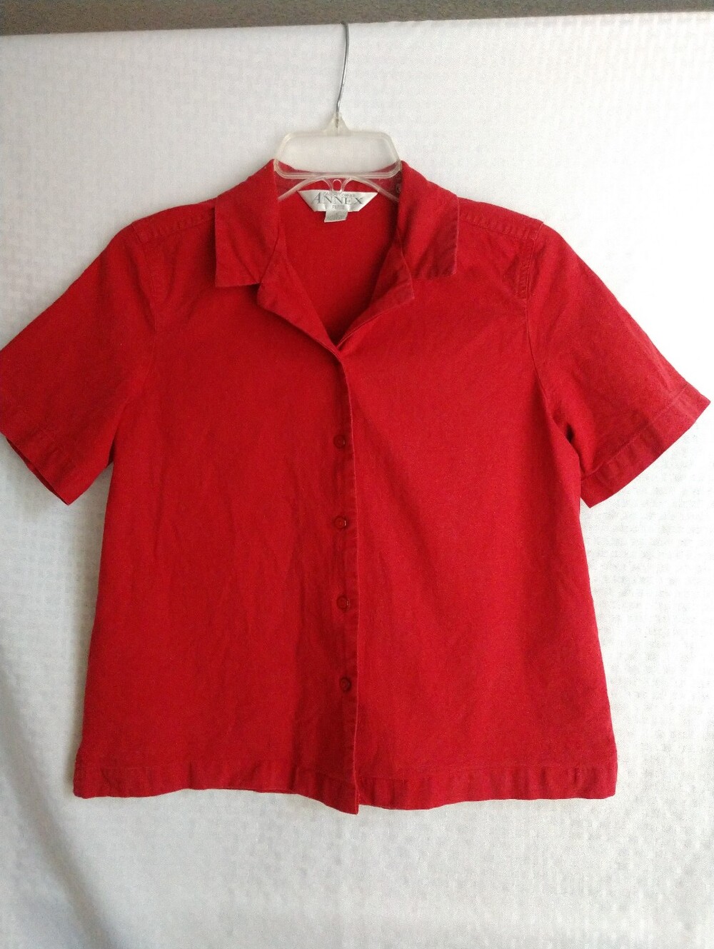 Vintage Casual Corner Annex Petite Red Short Sleeve Shirt Cotton Small Petite SP